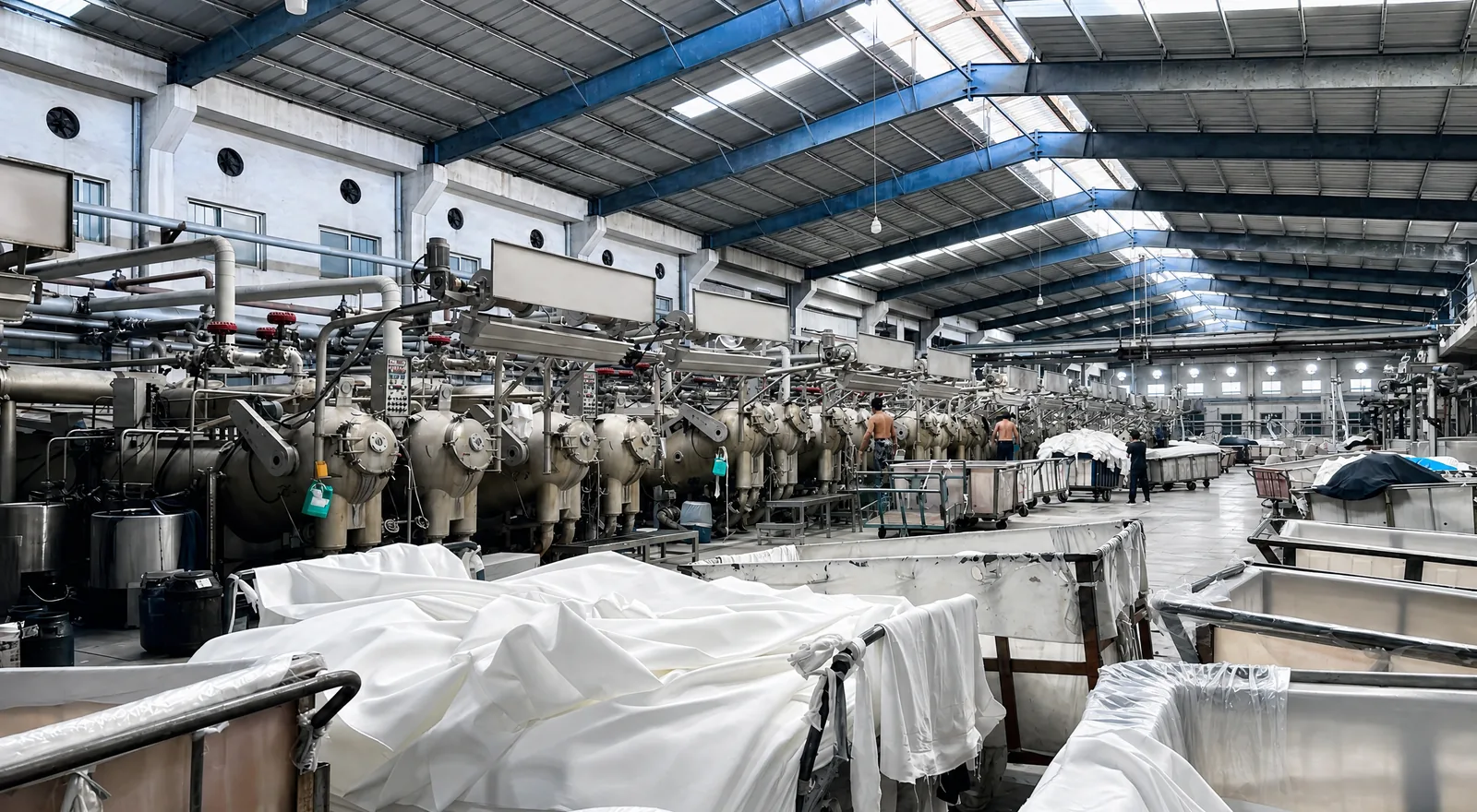 Dyeing workshop and finishing equipment at Shengchao Textile