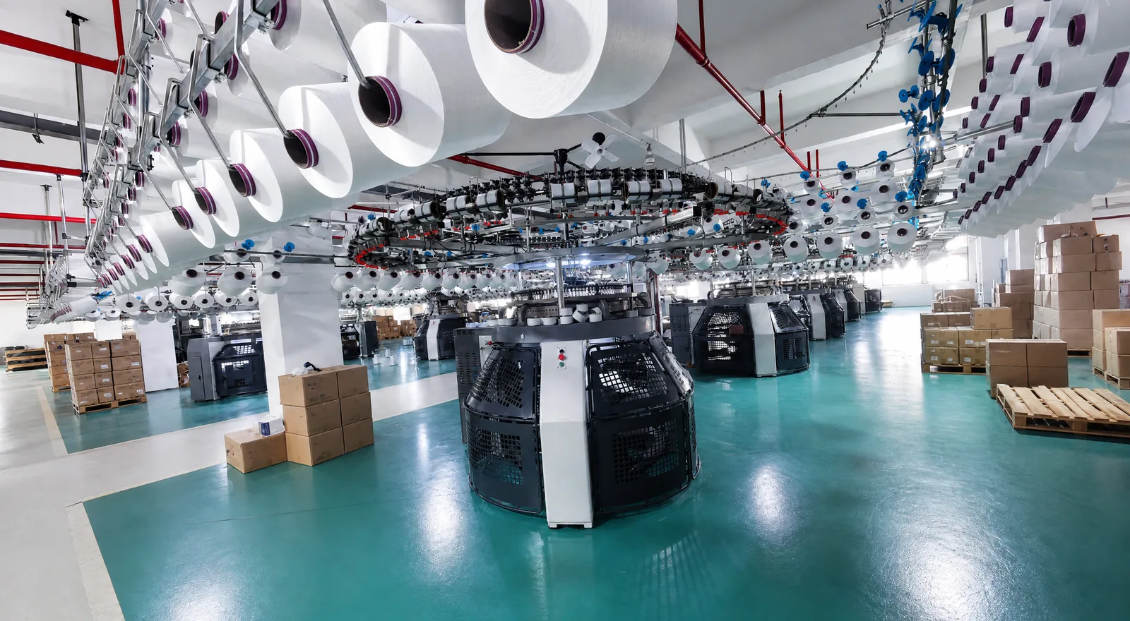 Circular knitting machines producing fabric constructions at Shengchao Textile