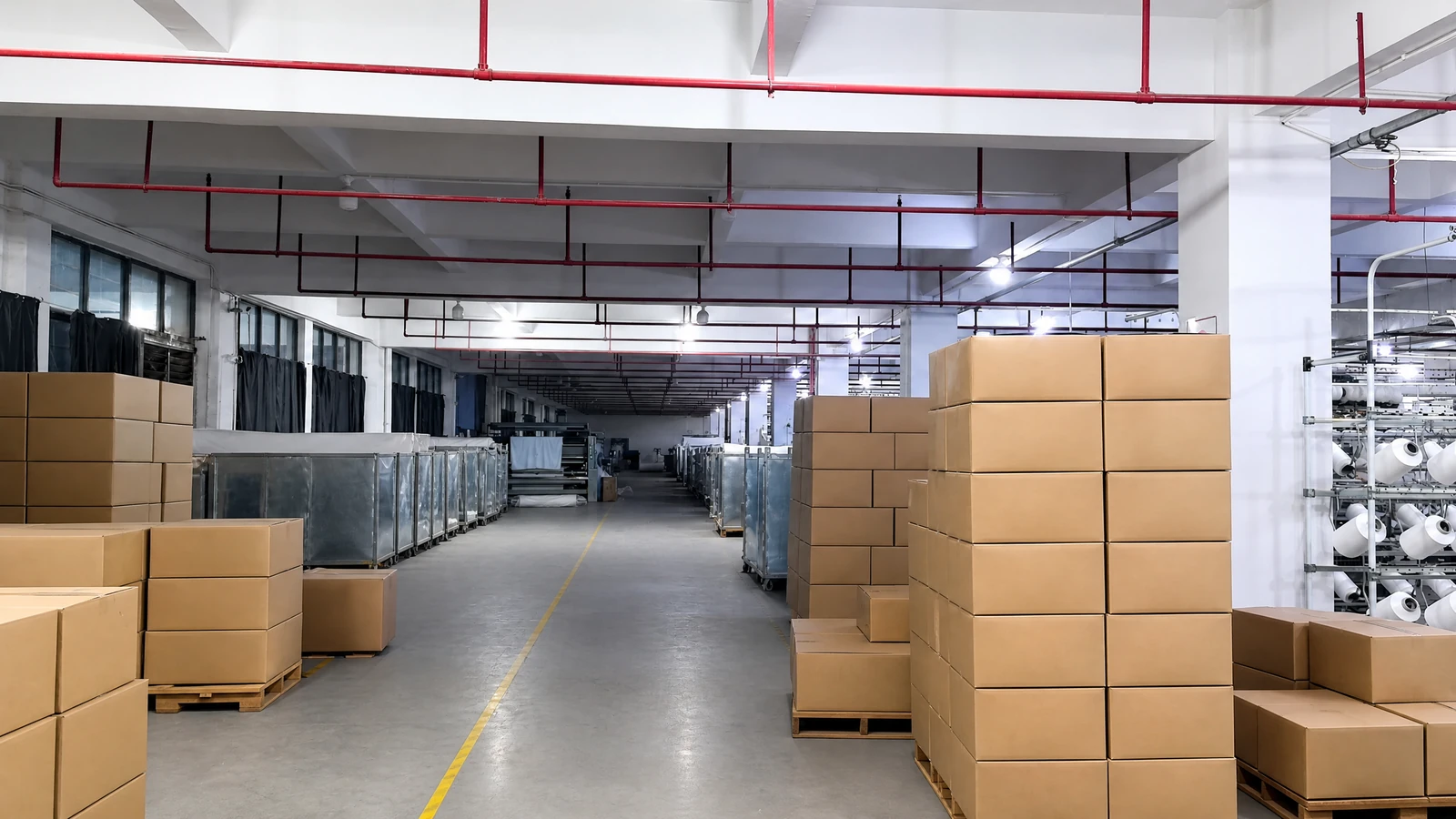 Material storage area at Shengchao Textile