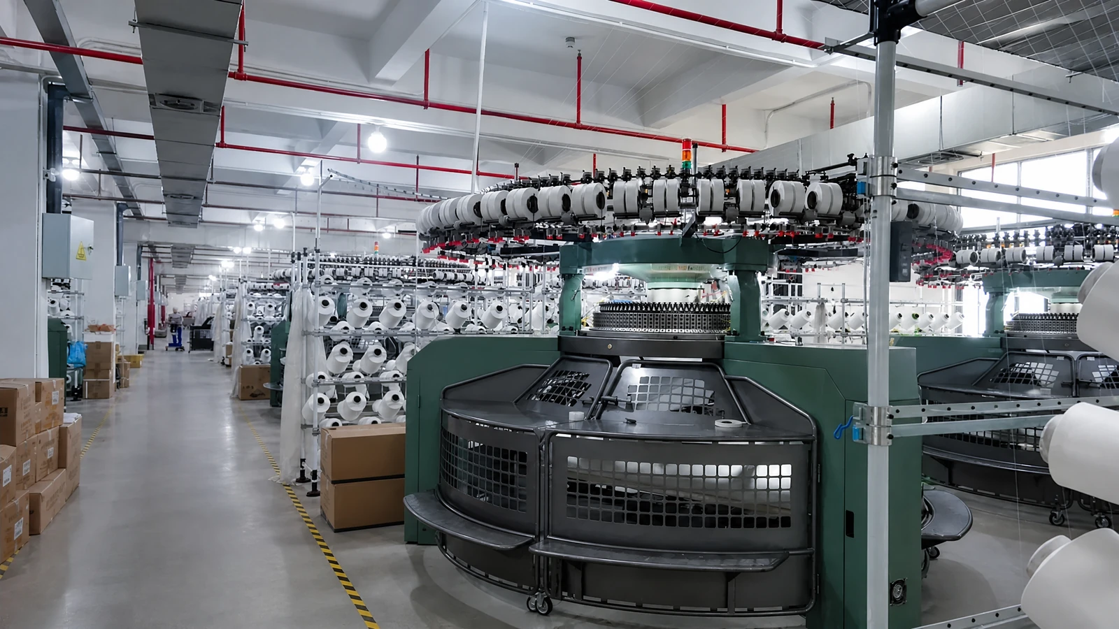 Circular knitting production line at Shengchao Textile