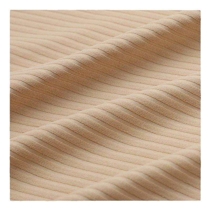 Double-sided fabric, nylon and spandex, ribbed and grooved yoga wear fabric