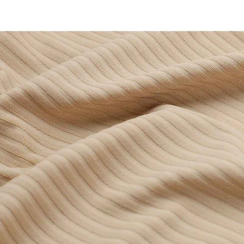 Double-sided fabric, nylon and spandex, ribbed and grooved yoga wear fabric