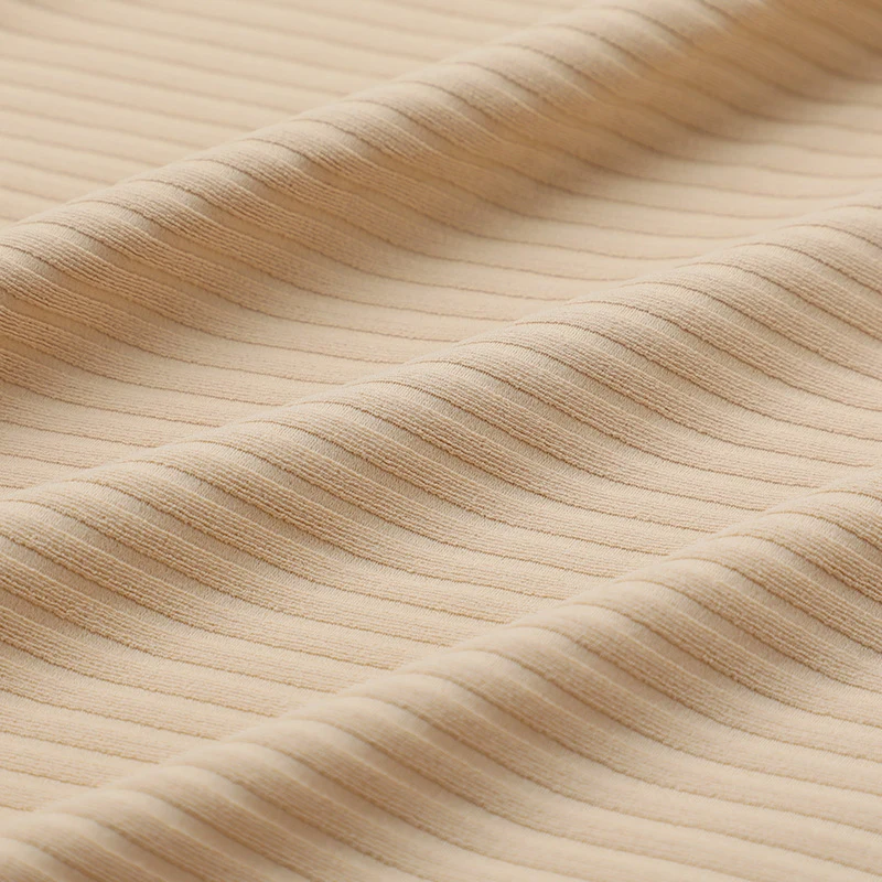 Double-sided fabric, nylon and spandex, ribbed and grooved yoga wear fabric