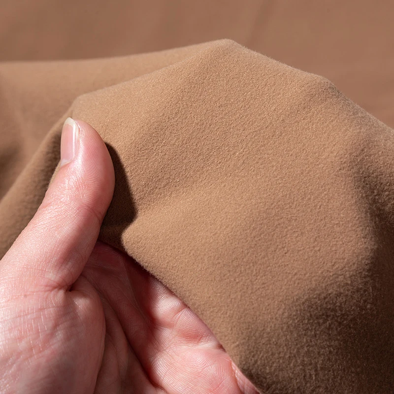 Polyester-spandex fleece high-elasticity brushed double-sided spandex yoga wear fabric